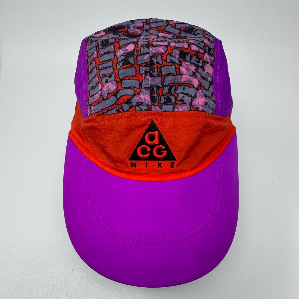 Nike‎ ACG Tailwind Cap AW84 5 Panel Hat Purple Red Pattern BV1046-634 OSFM